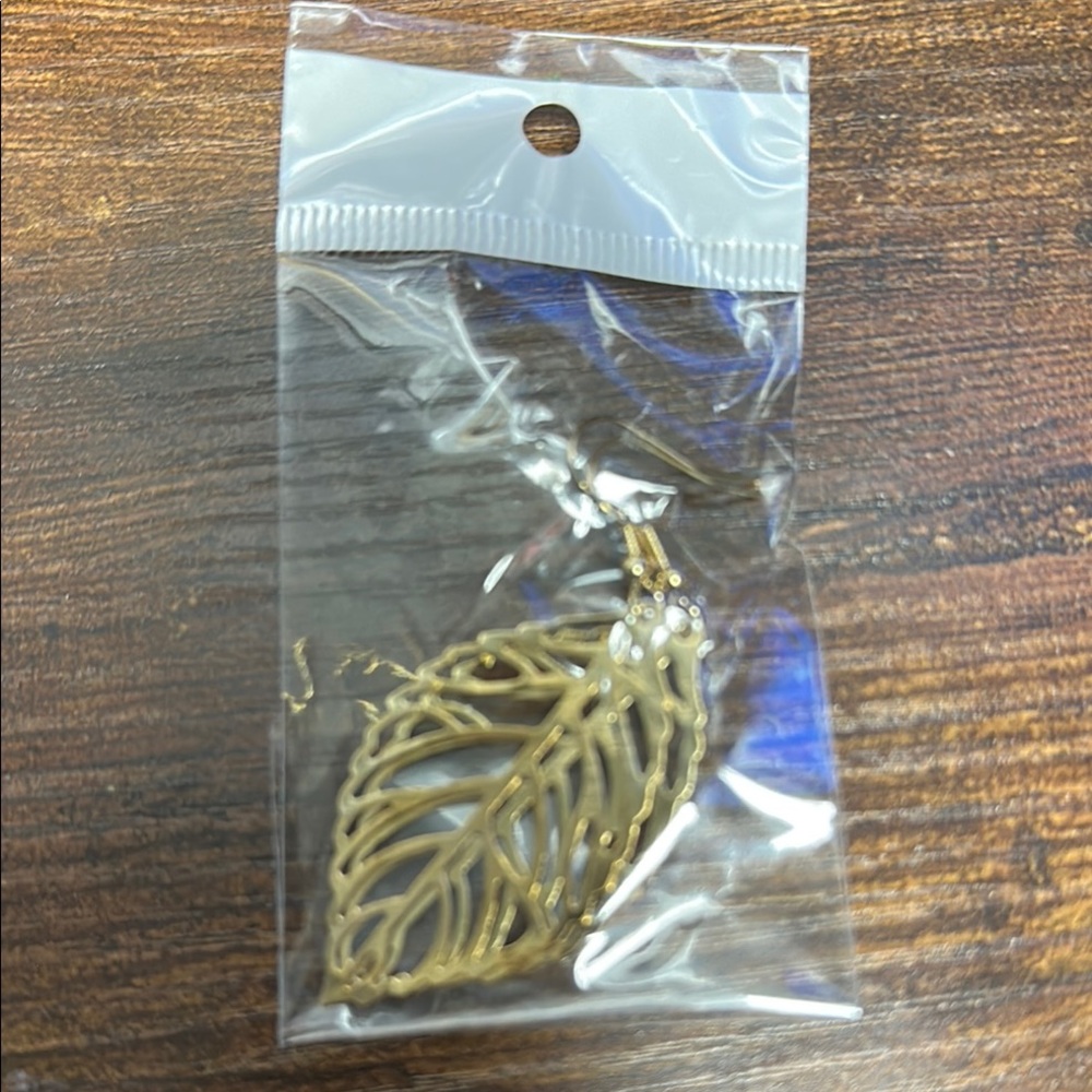 Amazon Gold Leaf Earrings